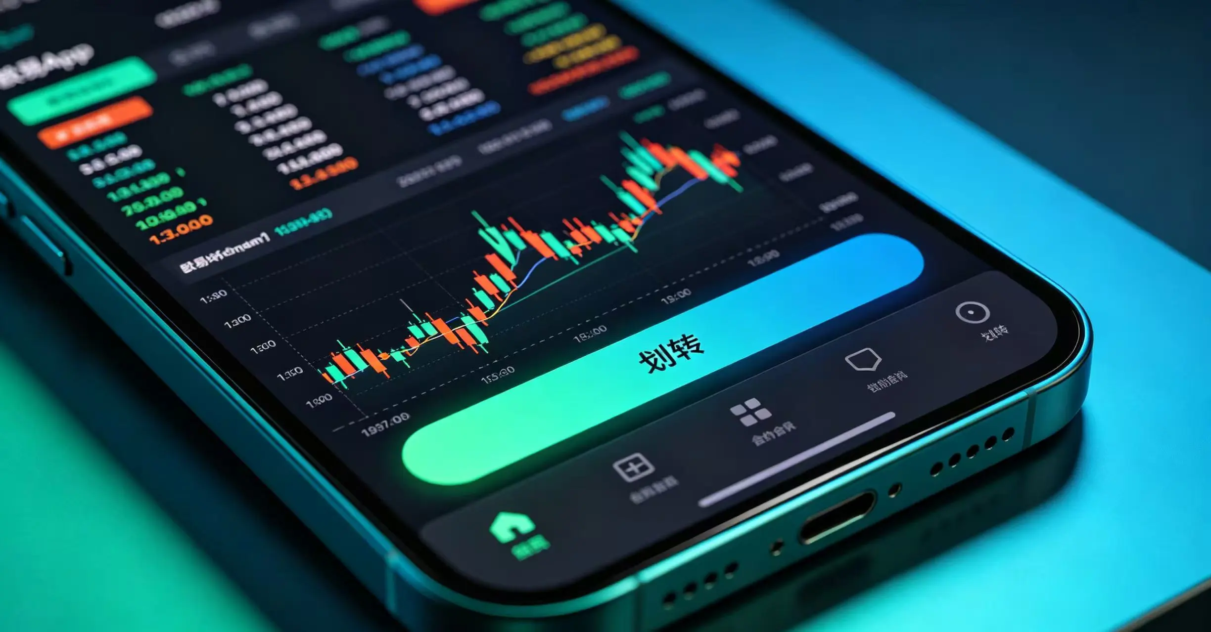 欧易 App 合约交易界面，突出显示 “划转” 操作按钮位置