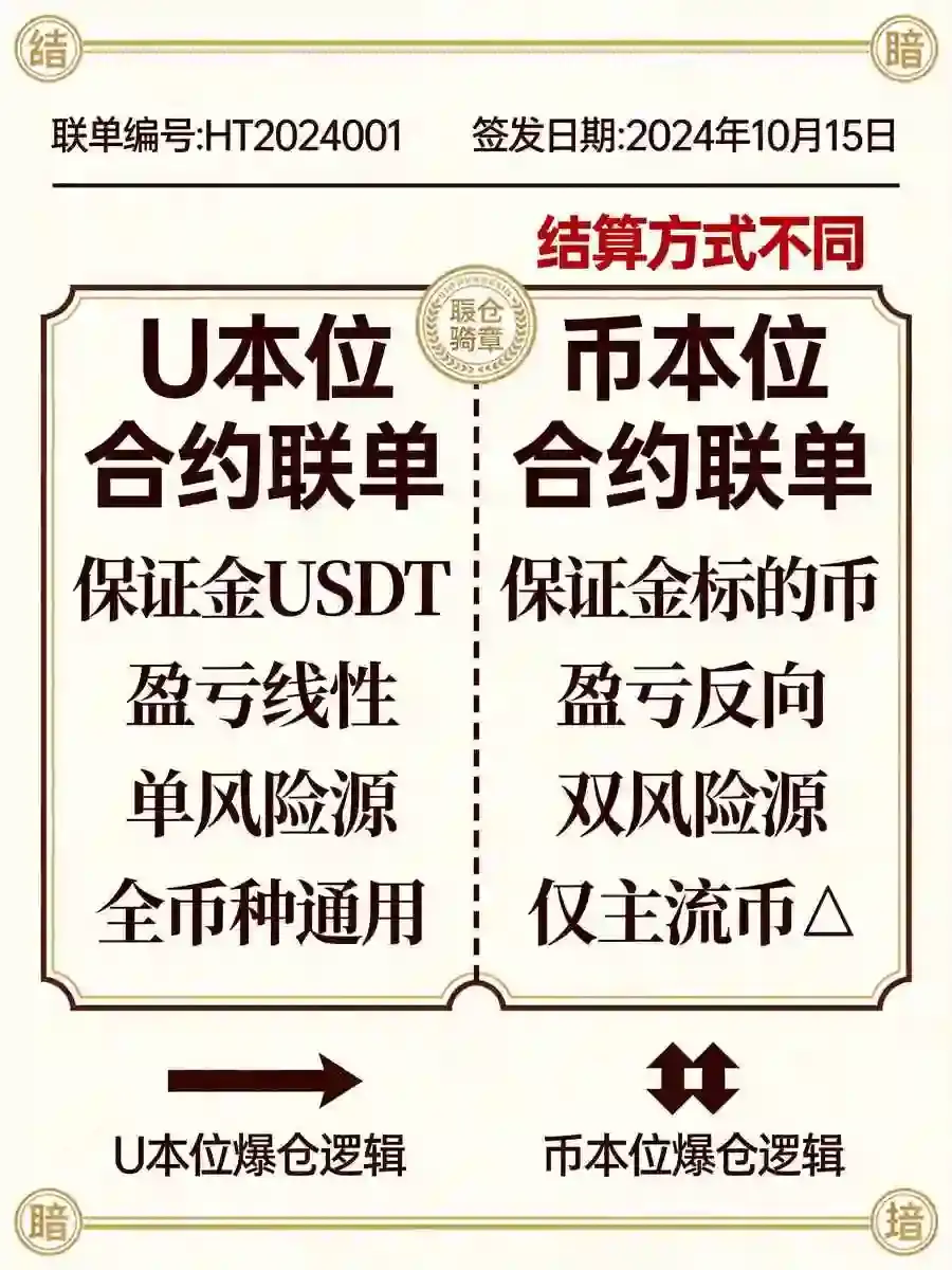 2026合约入门：U本位与币本位完整区别，一张表看懂结算、爆仓、资金费率机制