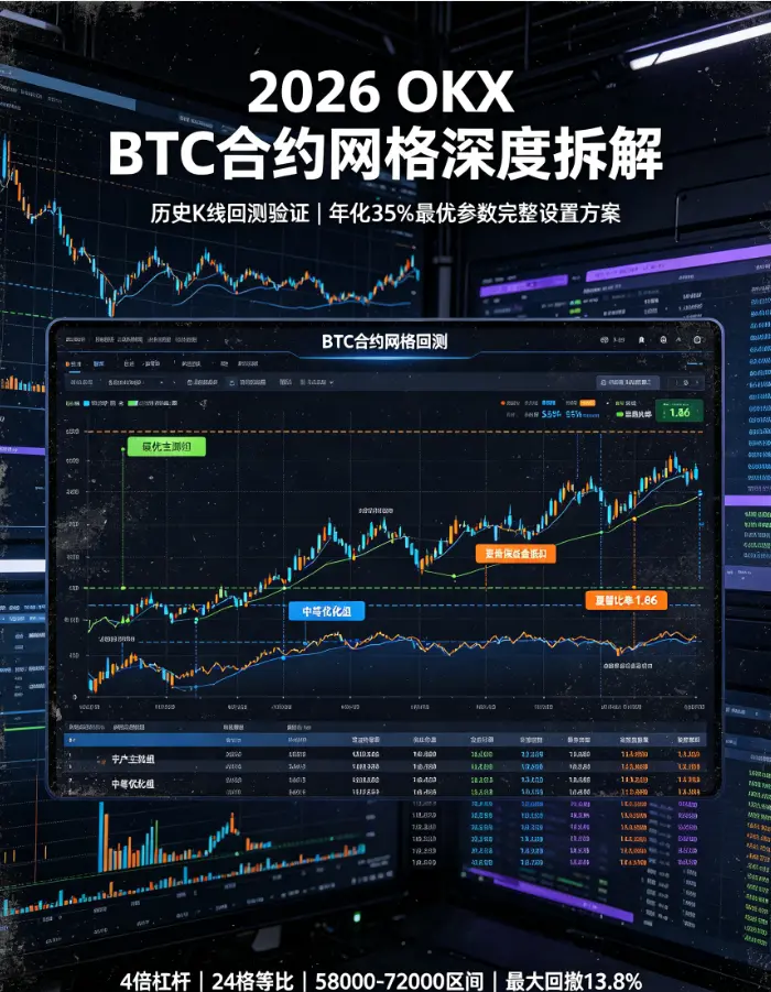合约网格交易策略拆解：用历史 BTC 回测数据验证，年化收益超 35% 的参数组合怎么设